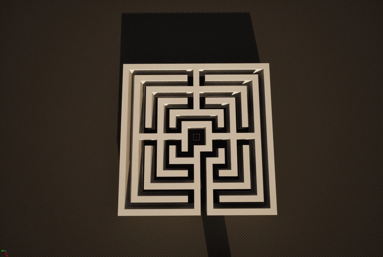 Greybox layout of the maze from above